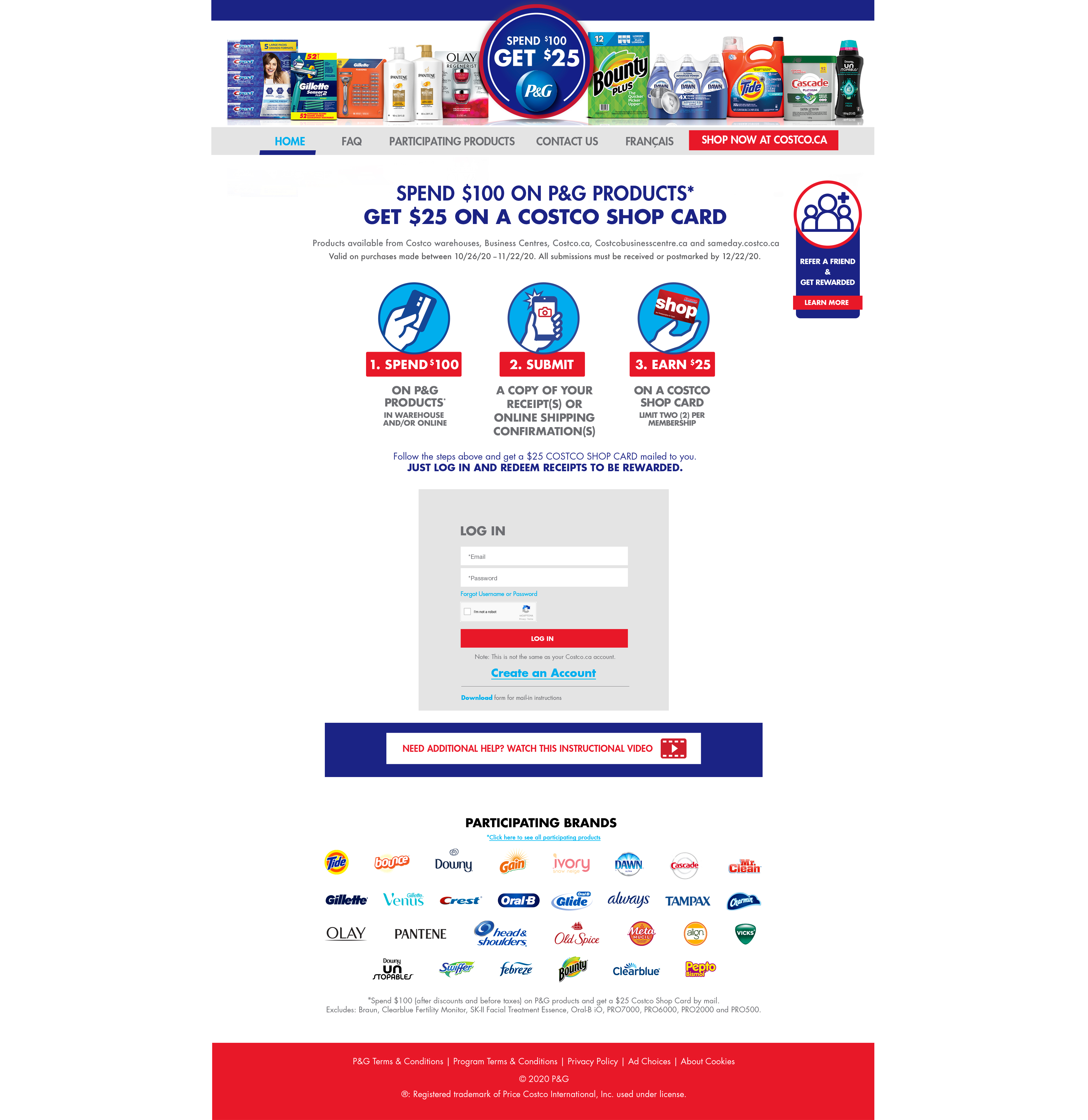 Spend & Get home page — spend $100, get $25